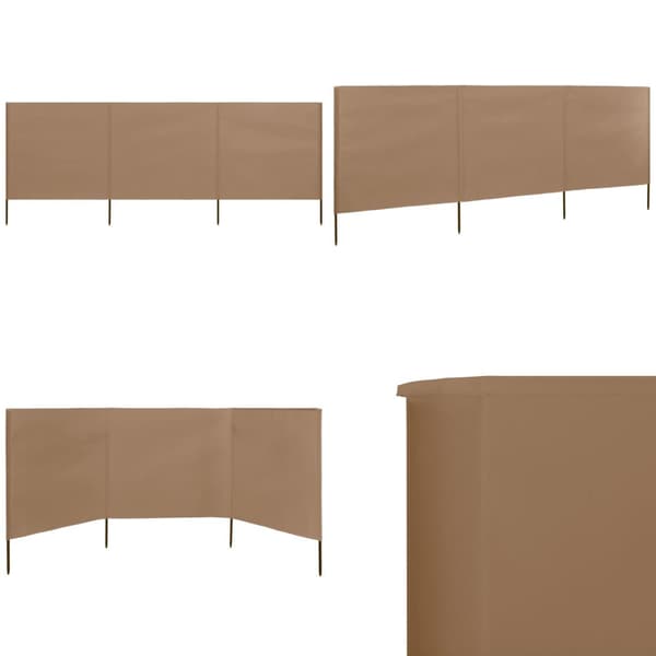 Vindskydd 3 paneler tyg 400x80 cm taupe - Vindskärm - Vindskärmar - Home & Living