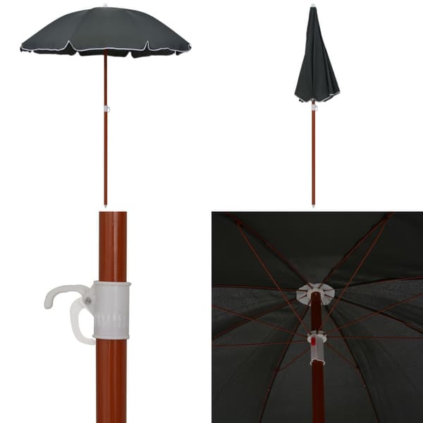 Parasol med stålstang 180 cm antracitgrå - Parasol - Parasoller - Home & Living