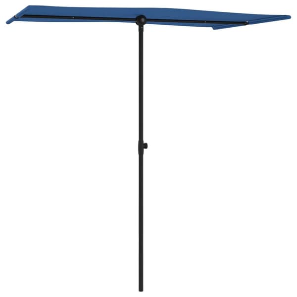 Trädgårdsparasoll med aluminiumstång 180x110 cm azurblå - Parasoll - Halvt Parasoll - Home & Living