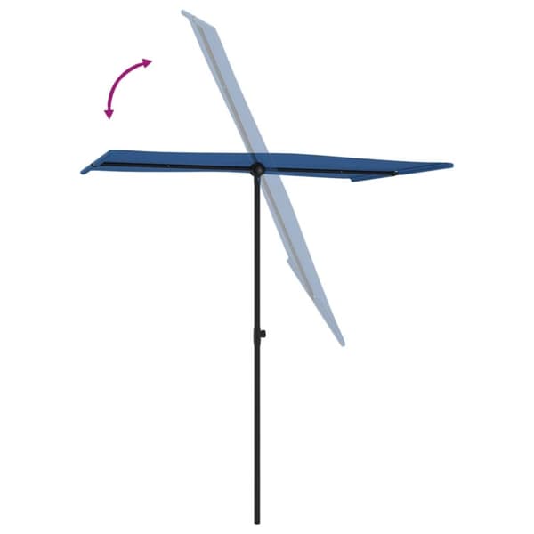 Trädgårdsparasoll med aluminiumstång 180x110 cm azurblå - Parasoll - Halvt Parasoll - Home & Living