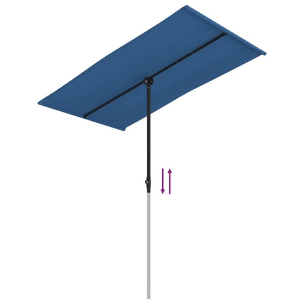 Trädgårdsparasoll med aluminiumstång 180x110 cm azurblå - Parasoll - Halvt Parasoll - Home & Living