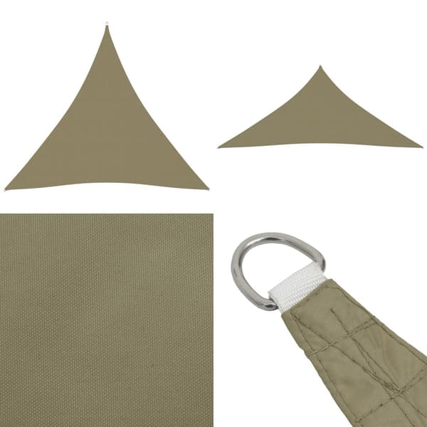 Aurinkopurje Oxford-kangas kolmio 3x3x3 m beige - Aurinkovarjopurje - Aurinkovarjopurjeet - Home & Living