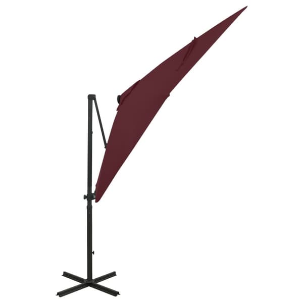 Frihängande parasoll med stång och LED vinröd 250 cm - Parasoll - Parasoll - Home & Living