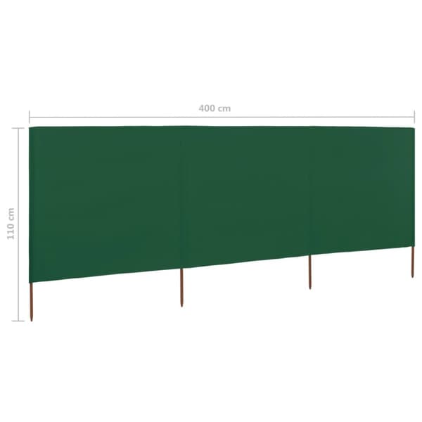 3-panels læsejl 400x80 cm stof grøn - Læsejl - Læskærm - Home & Living