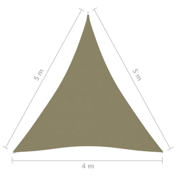 Solsejl 4x5x5 m oxfordstof trekantet beige - Solsejl - Læsejl - Home & Living