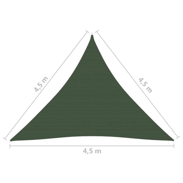Aurinkopurje 160 g/m² tummanvihreä 4,5x4,5x4,5 m HDPE - Aurinkovarjopurje - Aurinkovarjopurjeet - Home & Living
