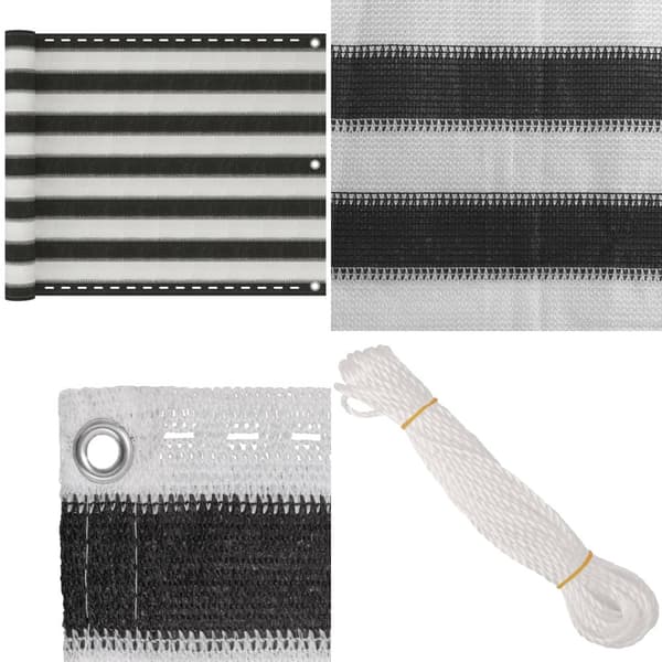 Parvekkeen suoja HDPE 75x500 cm antrasiitti ja valkoinen - Parvekkeen Suoja - Parvekkeen Suojat - Home & Living