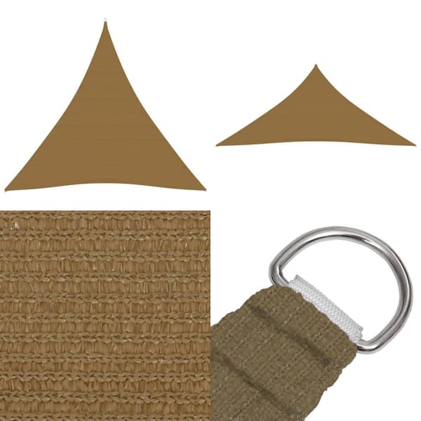Solsegel 160 g/m² taupe 4x4x4 m HDPE - Solsegel - Solskydd - Home & Living