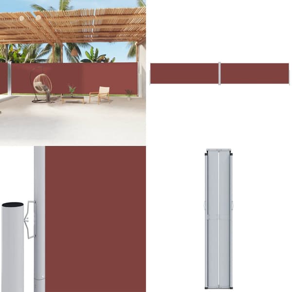 Sammenrullelig sidemarkise 200x1200 cm brun - Sidemarkise - Sidemarkiser - Home & Living