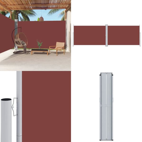 Sammenrullelig sidemarkise 220x600 cm brun - Sidemarkise - Sidemarkiser - Home & Living