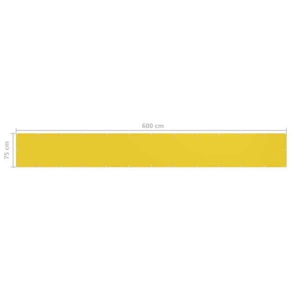 Parvekkeen suoja keltainen 75x600 cm HDPE - Parvekkeen Suoja - Parvekkeen Suojat - Home & Living