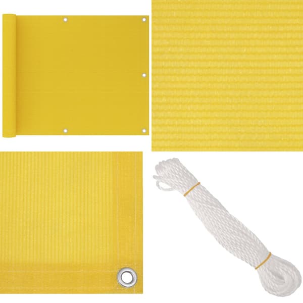 Parvekkeen suoja keltainen 75x600 cm HDPE - Parvekkeen Suoja - Parvekkeen Suojat - Home & Living