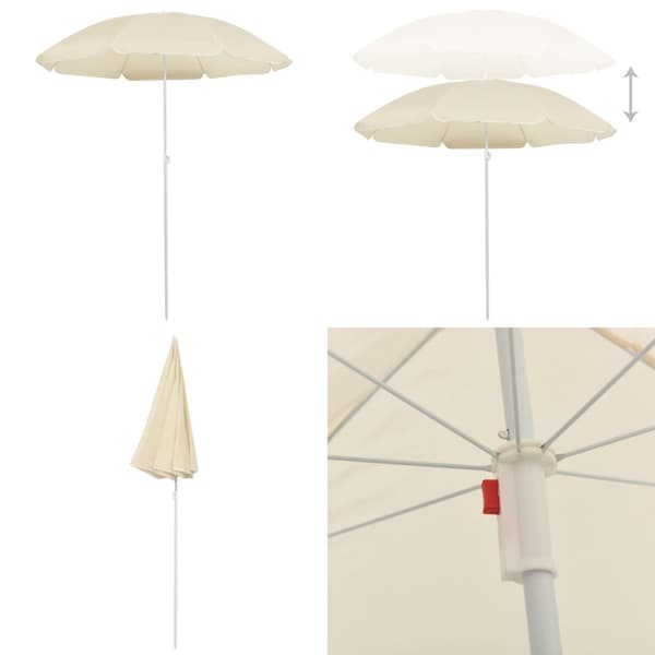 Aurinkovarjo terästanko hiekka 180 cm - Rantavarjo - Rantavarjot - Home & Living