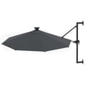 Miniatyrbillede 4 af 11: Væghængt parasol med LED metalstang 300 cm antracitgrå - Parasol - Parasoller - Home & Living