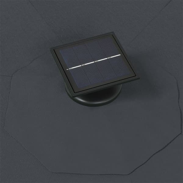 Væghængt parasol med LED metalstang 300 cm antracitgrå - Parasol - Parasoller - Home & Living