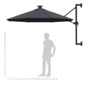 Miniatyrbillede 11 af 11: Væghængt parasol med LED metalstang 300 cm antracitgrå - Parasol - Parasoller - Home & Living