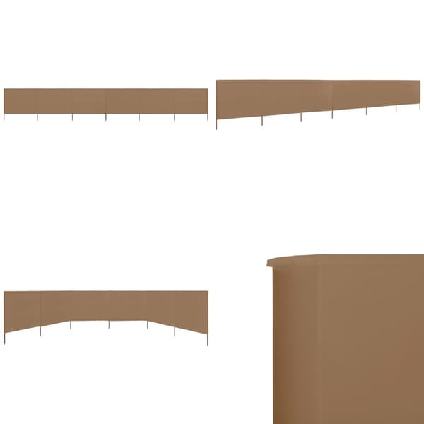 Vindskydd 6 paneler tyg 800x120 cm taupe - Vindskärm - Vindskärmar - Home & Living