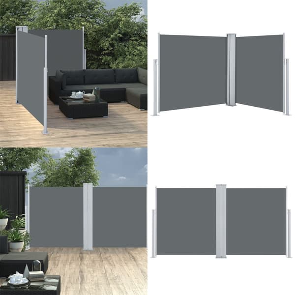 Sisäänvedettävä sivumarkiisi 100x600 cm antrasiitti - Sivumarkiisi - Sivumarkiisit - Home & Living