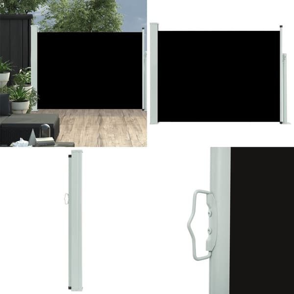 Infällbar sidomarkis 100x500 cm svart - Sidomarkis - Sidomarkiser - Home & Living