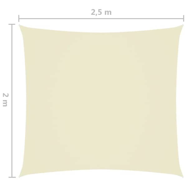 Solsejl 2x2,5 m rektangulær oxfordstof cremefarvet - Solsejl - Læsejl - Home & Living
