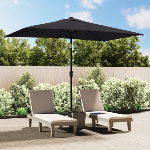 Trädgårdsparasoll med metallstång 300x200 cm svart - Parasoll - Parasoll - Home & Living
