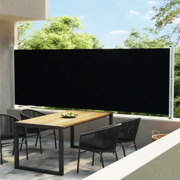 Infällbar sidomarkis 600x160 cm svart - Sidomarkis - Sidomarkiser - Home & Living