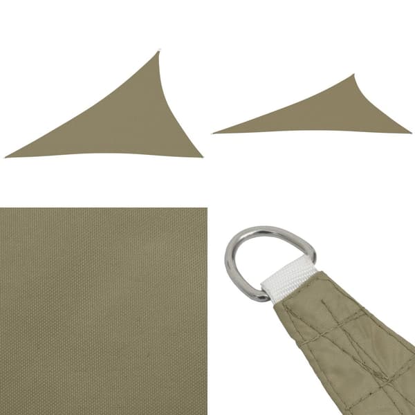 Solsejl 3x4x5 m trekantet oxfordstof beige - Solsejl - Læsejl - Home & Living