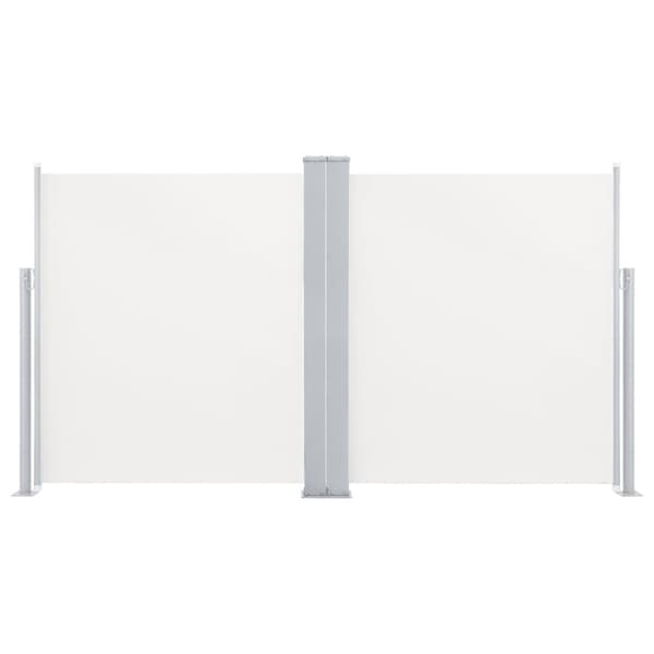 Infällbar sidomarkis dubbel 170x600 cm gräddvit - Sidomarkis - Sidomarkiser - Home & Living