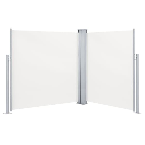 Infällbar sidomarkis dubbel 170x600 cm gräddvit - Sidomarkis - Sidomarkiser - Home & Living