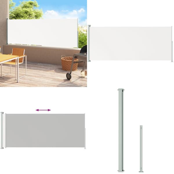Sisäänvedettävä terassin sivumarkiisi 200x500 cm kerma - Sivumarkiisi - Sivumarkiisit - Home & Living
