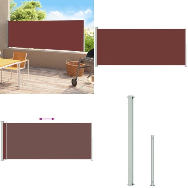 Infällbar sidomarkis 180x500 cm brun - Sidomarkis - Sidomarkiser - Home & Living