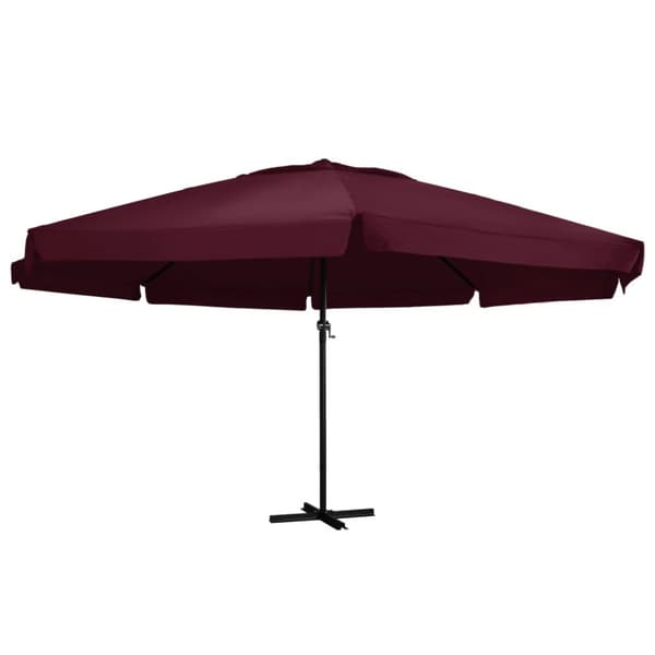 parasol med aluminiumsstang 600 cm bordeaux