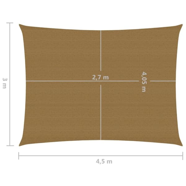 Solsegel 160 g/m² taupe 3x4,5 m HDPE