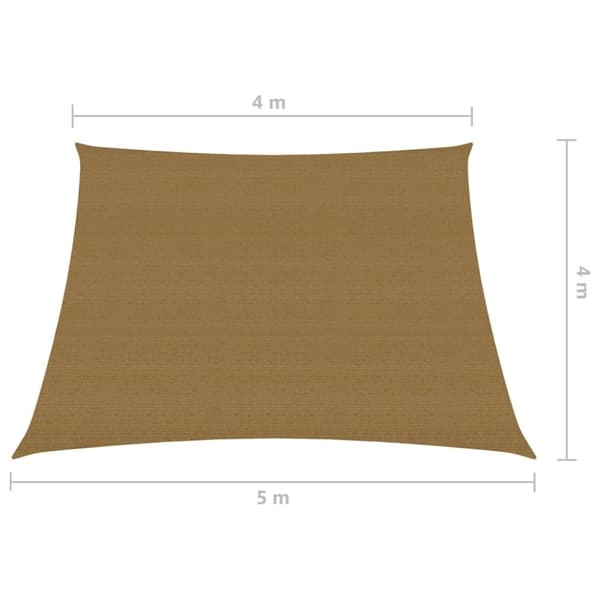 solsejl 4/5x4 m 160 g/m² HDPE gråbrun