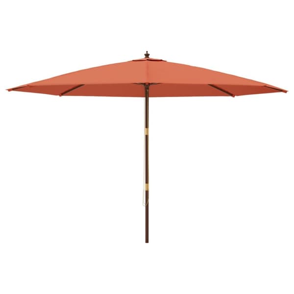 Parasoll med trästång 400x273 cm terrakotta