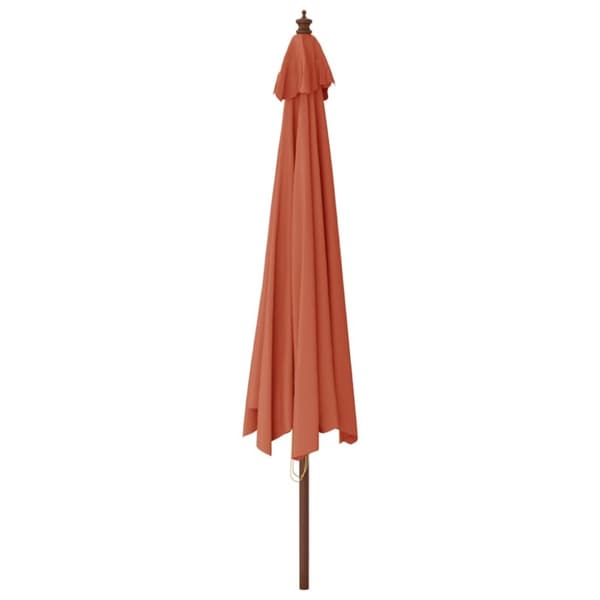 Parasoll med trästång 400x273 cm terrakotta