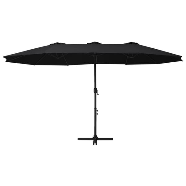 udendørs parasol med aluminiumsstang 460 x 270 cm sort