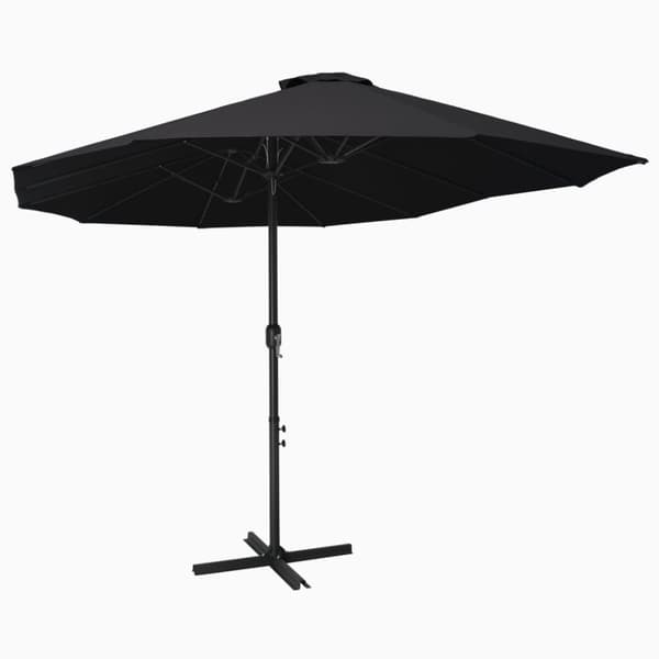 udendørs parasol med aluminiumsstang 460 x 270 cm sort