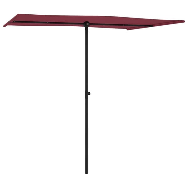 parasol med aluminiumstang 2x1,5 m bordeauxrød