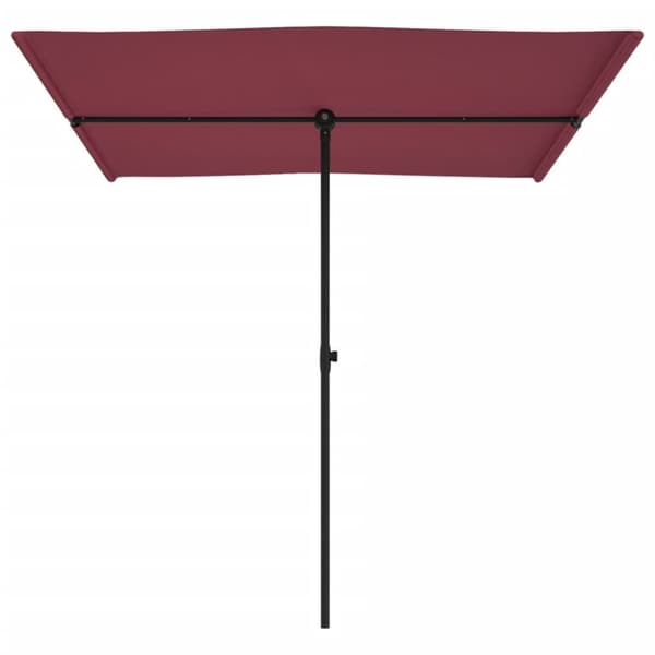 parasol med aluminiumstang 2x1,5 m bordeauxrød