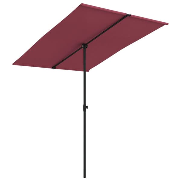 parasol med aluminiumstang 2x1,5 m bordeauxrød