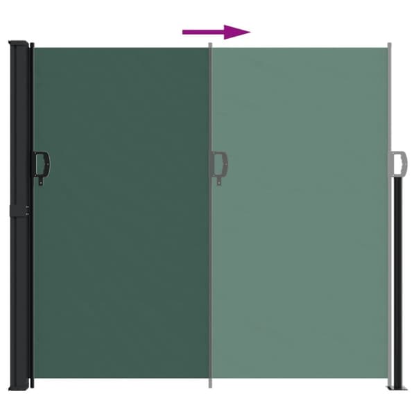 sammenrullelig sidemarkise 180x500 cm mørkegrøn