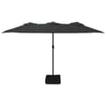 Miniatyrbillede 4 af 10: parasol med dobbelt parasoldug og LED-lys 449x245 cm sort