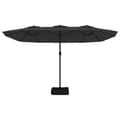 Miniatyrbillede 5 af 10: parasol med dobbelt parasoldug og LED-lys 449x245 cm sort