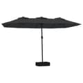 Miniatyrbillede 2 af 10: parasol med dobbelt parasoldug og LED-lys 449x245 cm sort