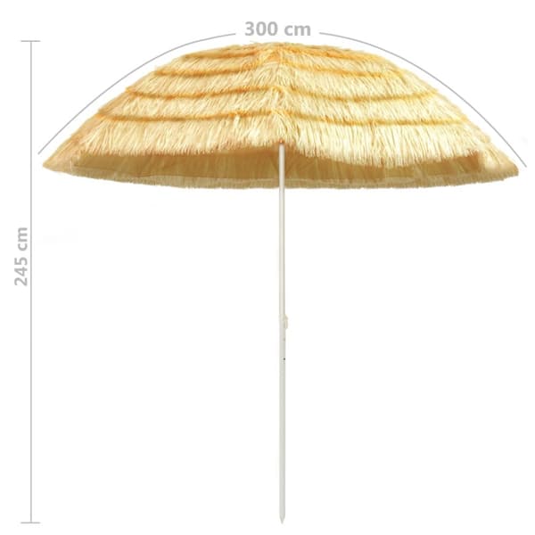 strandparasol Hawaii-stil 300 cm naturfarvet