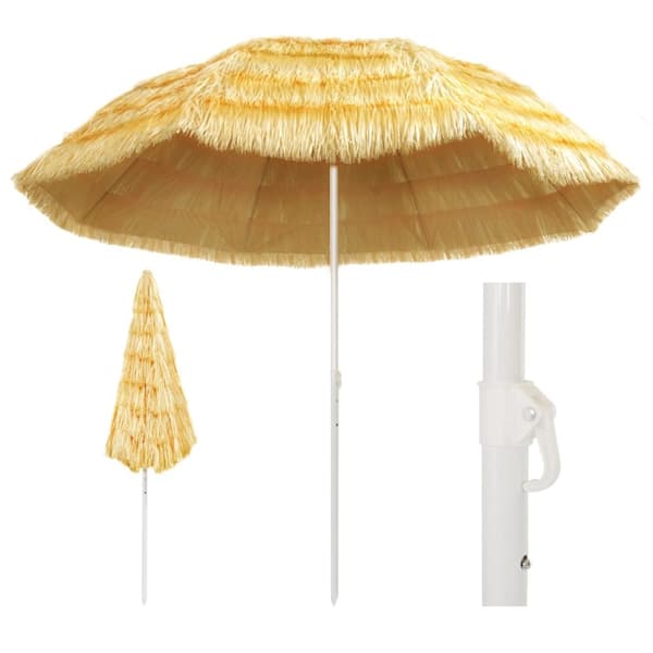 strandparasol Hawaii-stil 300 cm naturfarvet