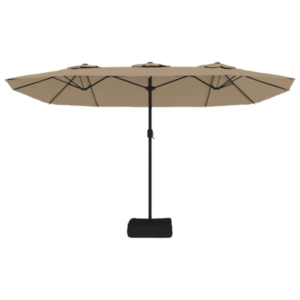 Aurinkovarjo kaksipäinen LED-valot taupe 449x245 cm