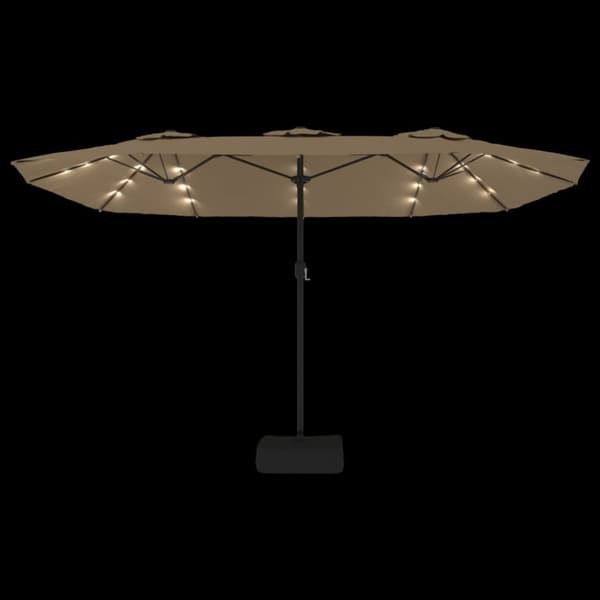 Aurinkovarjo kaksipäinen LED-valot taupe 449x245 cm