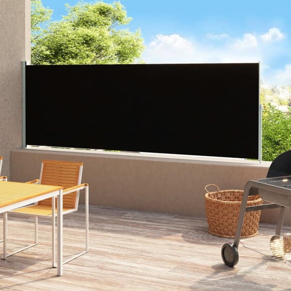 Infällbar sidomarkis 220x500 cm svart